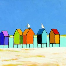 Ceramic Backsplash Tile Mural Beach Scene Kitchen/Bathroom/Shower - Cabanas II
