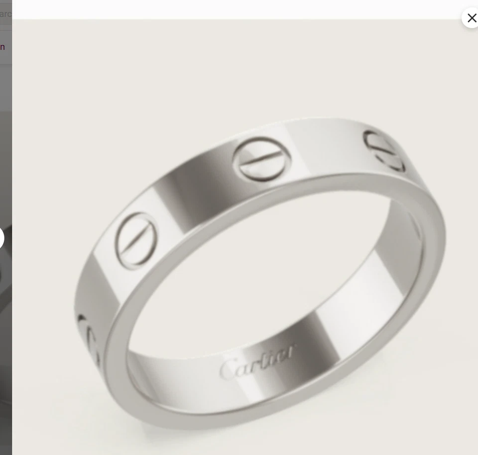 Cartier LOVE Ring Size 52 White Gold 18K Cartier Bag, Box& Authenticity Cert. - Image 2 of 4