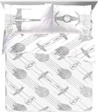 Jay Franco Star Wars Falcon Schematics Queen Size Sheet Set - 4 Piece Set Super