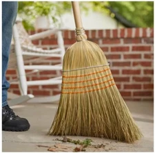XL Heavy Duty Corn Broom With Wood Handle ( CAN NOT ship to California )