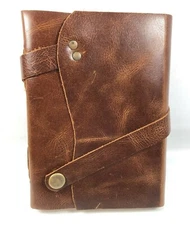 Handmade Leather Bound Journal Stonesman Travel Diary Notebook Recycled Paper
