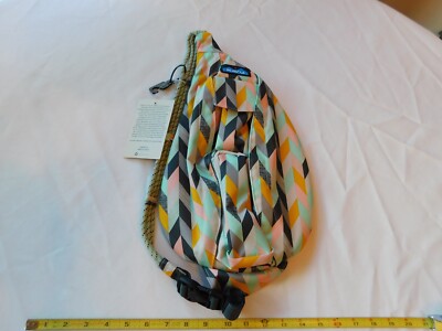 KAVU Mini Rope Sling Bag Chevron Sketch Backpack Daypck Womens everyday travel*^