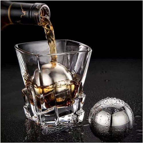 Reusable Stainless Steel Ice Cube Metal Large Whiskey Stones Gift Set for Men Ch