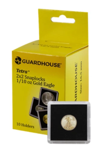 10 Guardhouse Tetra 2x2 Coin Snaplock Holder 1/10 oz. $5 American Gold Eagle