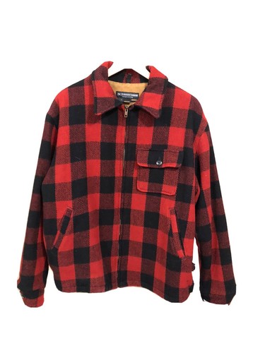 J Peterman Red and Black Flannel Men's 