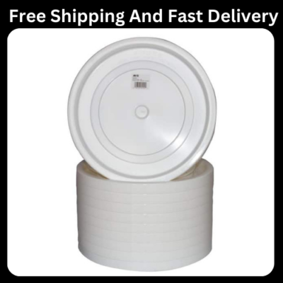 #ad 3.5 Gallon and 5 Gallon Bucket Lid 10 Pack Bpa Free Durable Heavy Duty Plastic $17.89