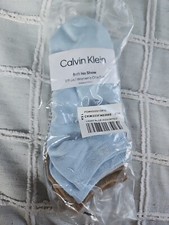 Calvin Klein Womens Socks Size 4-10 3 Pair NEW Soft No Show Blue/Gray/Khaki