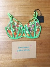  🍓  Lottie Bra 10E/ 32E Honey Birdette Floral Fruit Grean 32DDD 🍓 
