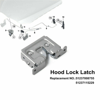 Frankberg Hood Lock – Perfect Fit For BMW 1, 3, 5, 6 Series & X Models (2001-2015) – Direct Replacement #51237115229-349874