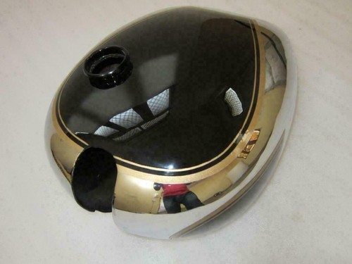 Matchless AJS Twin G9 G12 Chrome & Black Painted Fuel Petrol Tank - Foto 3 di 8
