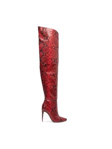 snakeskin red boots