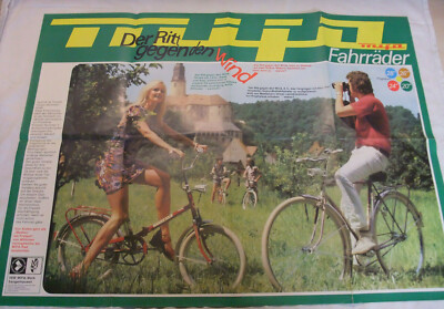  DDR mifa Fahrräder Programm 1973 16 Seiten DinA4 Faltblatt Farbig Werbung