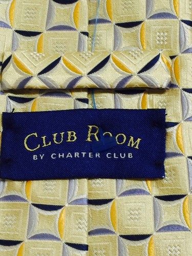 CLUB ROOM MENS TIE GOLD WITH BLUE S YELLOW 3.75 X 60 - Picture 5 of 5