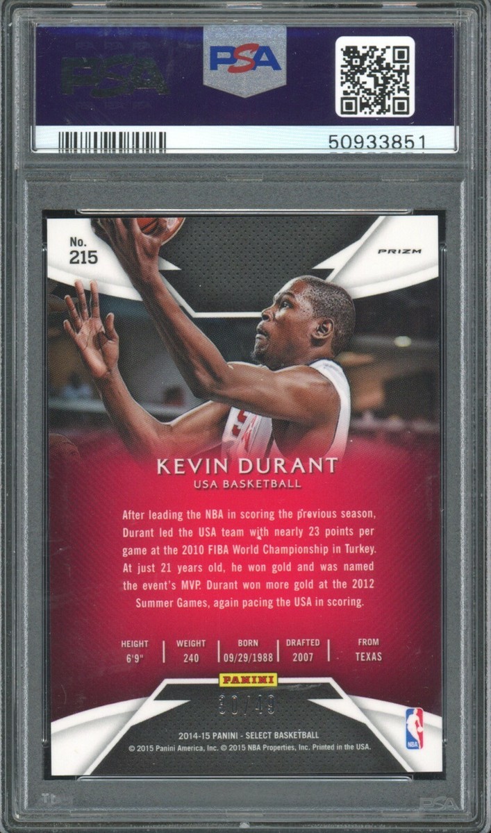 2014 Panini Select Kevin Durant COURTSIDE SSP Copper Prizm 2014 Panini Select Kevin Durant COURTSIDE SSP Copper Prizm