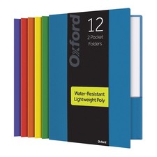 2 Pocket Plastic Folders Letter Size Assorted Colors 12 Pack 14188