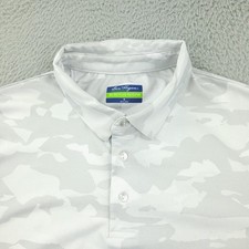 Ben Hogan Performance Polo Shirt Mens Medium Gray White Camo Golf Short Sleeve