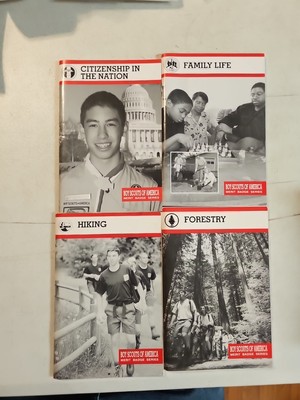 Lot Of 4 Boy Scouts Merit Badge Series Books. Citizenship, Hiking & More