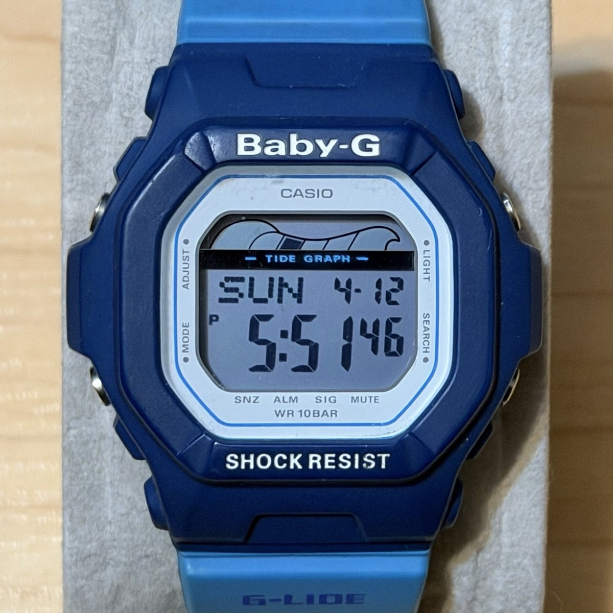 m*u様 CASIO Baby-G G-LIDE BLX-5600-7JF Casio G-Shock Baby-G BLX-5600 Blue G-LIDE Tide Graph Square Womens