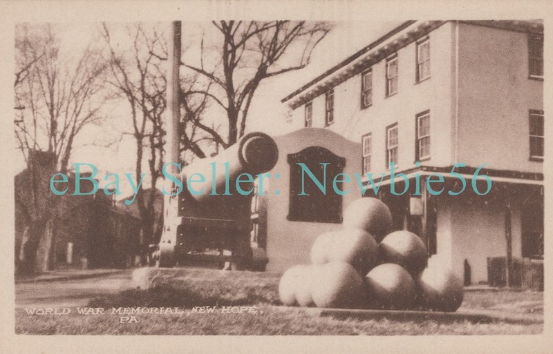 New Hope PA - WORLD WAR MEMORIAL - Postcard Bucks County