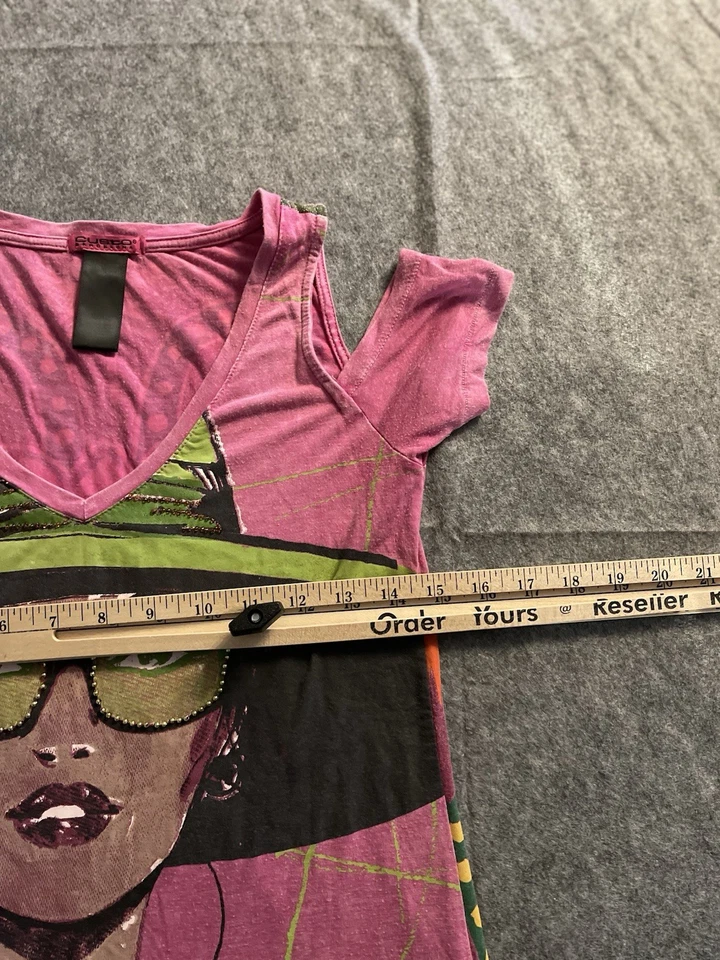 Camiseta Person Barcelona Waikiki Arte Pop Gráfico Talla 1/US Lentejuelas Pequeñas Y2K De Colección Foto 2 de 4