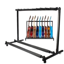 Top Grade 9 Way Multi Guitar Rack Padded Holder Stand Electric Acoustic Bass