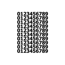 Small Bold Vinyl Number Stickers 10-30mm 0 -9 Self Adhesive Black White Red Blue