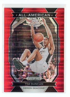 2024 Panini Prizm Draft Picks Tim Duncan All-American Red Pulsar /299 Deacons