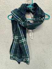 GAP Pro Fleece Multifunction Wrap Scarf Blue Green Plaid Size 12"x67"