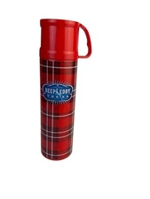 Deep Eddy Vodka Red Plaid Insulated Thermos Bottle With Handle & Lid