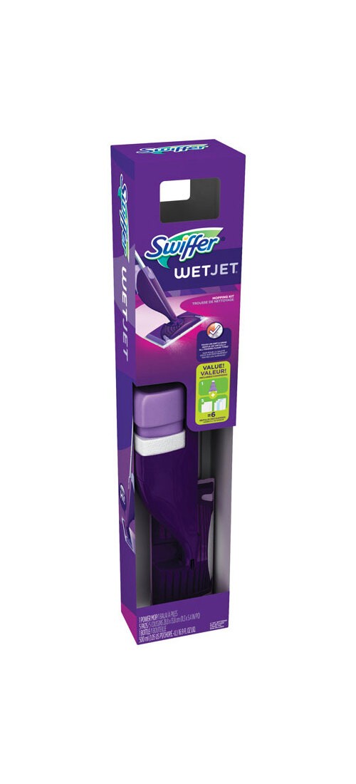 SWIFFER 037000928102 WetJet Wet Jet Kit, Synthetic Mop Head Purple