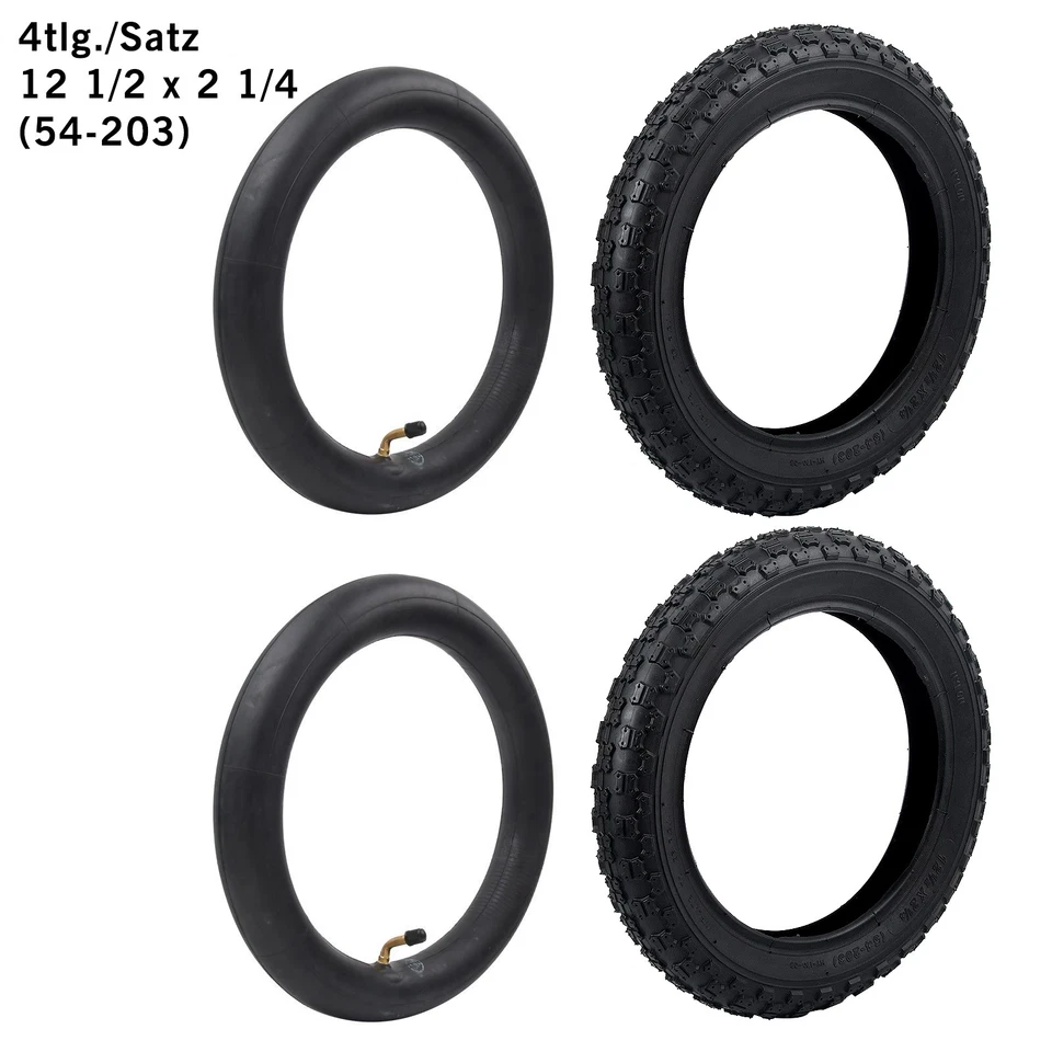 2x Reifen + 2x Schlauch 12" Kinderwagen Kínderrad 12 1/2 x 2 1/4 (54-203) DE - Bild 3 von 4