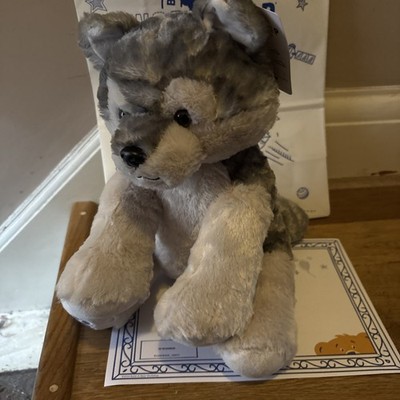 Brandneu mit Etikett Build a Bear Workshop ONLINE EXKLUSIV Woodland Gray Wolf Welpe 2025 