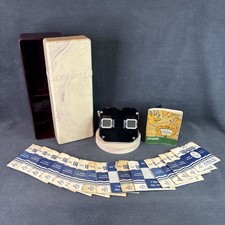 VTG 1940  s View Master Viewer Plus Bakelite Library Box Sawyers  17 Slides