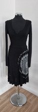 Desigual Black Dress UK 12 Martita Mandala Midi NEW READ Boho Long Sleeve