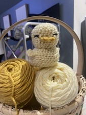 Crochet Duck Hand Made Amigurumi Stuffed Animal, acrylic yarn