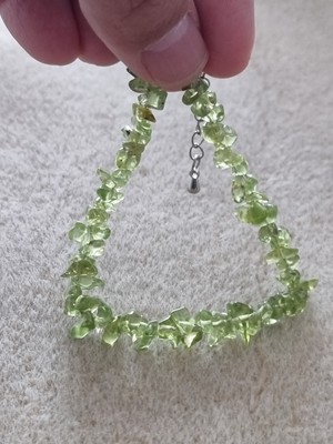 6'' Peridot Chips Bracelet with Extender Chain