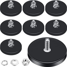 8 Pack Neodymium Magnet Rubber Coated Mounting Magnets with Bolt Nuts