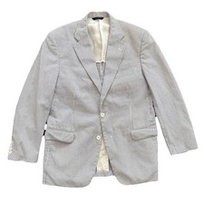 Brooks Brothers Seersucker Blazer Mens 41R Blue Stripe Sport Coat