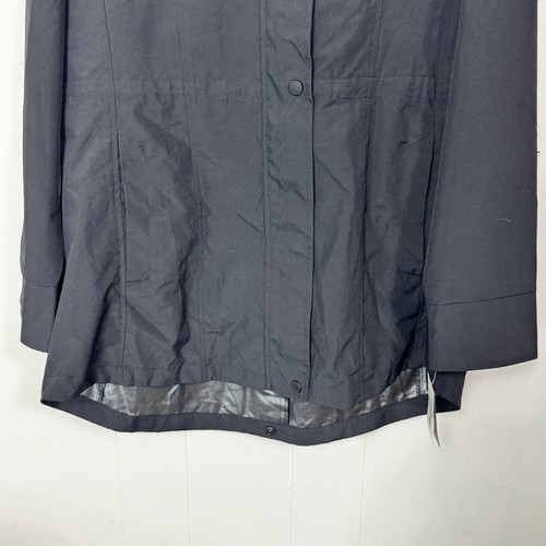 Gallery New York Black Raincoat Womens Size L Lightweight Hooded Jacket New - Picture 3 of 12