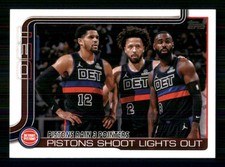 2025-26 Topps #279 Pistons Rain 3 Pointers: Pistons Shoot Lights Out 61450