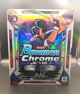 2026 Topps Bowman Chrome MLB Baseball Factory Sealed Mega Box (36 Cards)