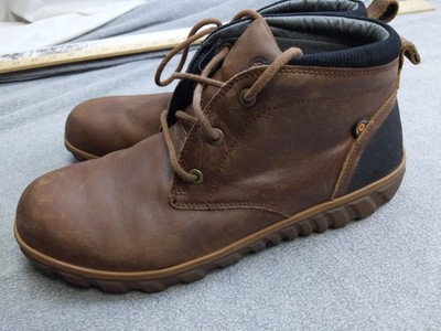 BOGS Casual Chukka Shoes Mens Size 10 Brown Waterproof Leather Lace Up Durable