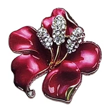 5 Pc Bling Tropical Flower - Acrylic Flatback Charms For Badge Reels DIY Crafts