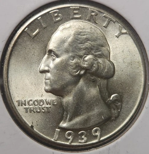 1939 P Washington Silver Quarter - Choice BU - 90% Silver Coins, Q39-26a