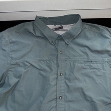 Eddie Bauer Short Sleeve Tech Woven Green Fishing Vented Shirt Men's Size 2XL