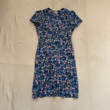 Jigsaw NEW dress Blue Floral Knee length V neck Short sleeves UK 8 US 4 EU 36