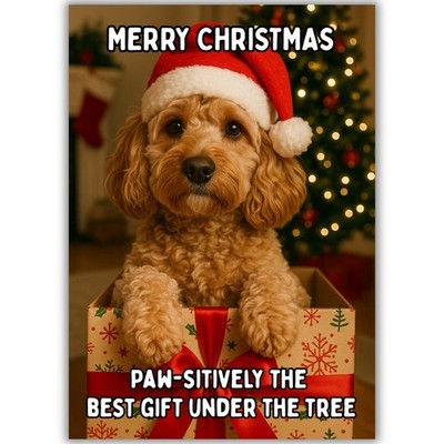 Süßer Cockapoo Hund Weihnachtskarte für ihn ihren Freund Mann Frau bestes Geschenk Xmas