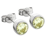 Paar Ohrstecker 925Er Sterling Silber 5,50Mm Limette Zirkonia Ohrringen M49