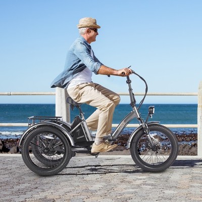 20 Zoll E-Dreirad Elektro 3 Räder Elektrofahrrad mit Einkaufskorb 250W FAFREES