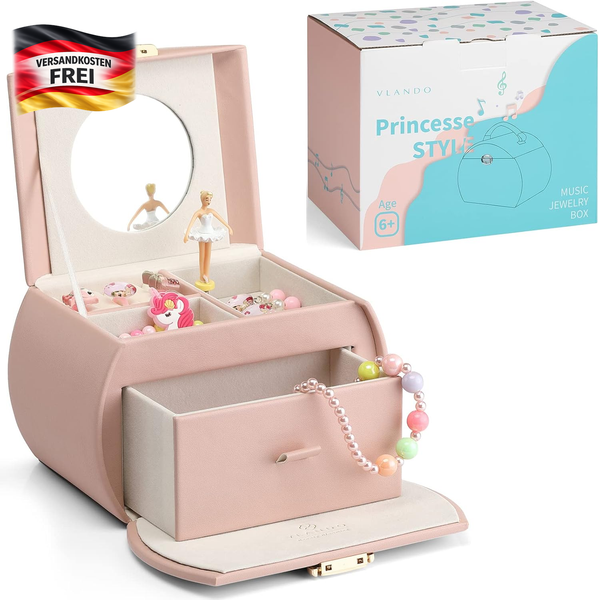 SchmuckkäStchen Spieluhr Ballerina MäDchen Kinder TeddybäR Mit Aufklebern-image